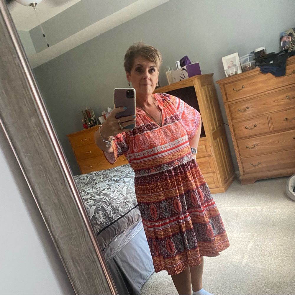 Bohemian dress. Multi colored XL